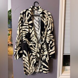 H&M Black and White Patterned Wrap Dress